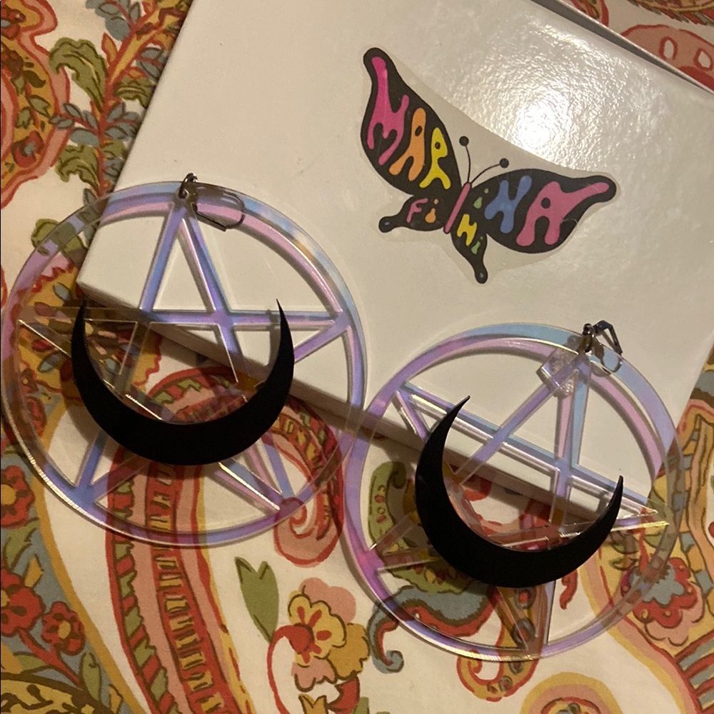 Marina Fini Iridescent Pentagram Earrings